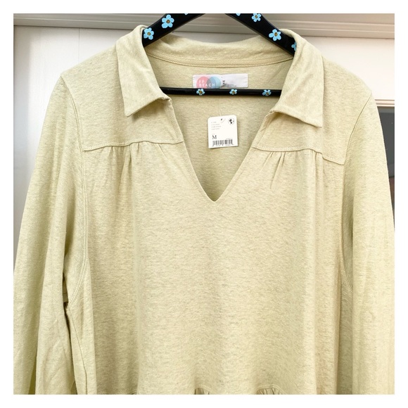 Free People Oversized Moonlight Long Sleeve Cotton & Hemp Midi Dress NWT Size M - Picture 2 of 13